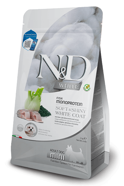 Farmina n&d white adult mini spigola spirulina e finocchio