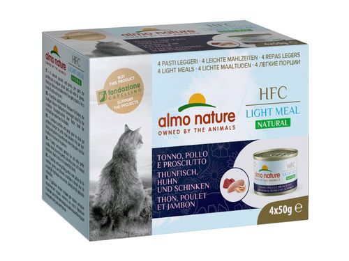 Almo nature hfc light meal natural gatto adult tonno pollo e prosciutto