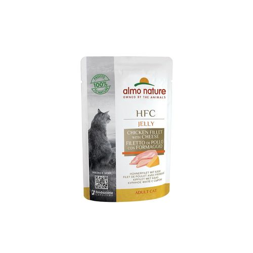 Almo nature hfc jelly gatto filetto di pollo e formaggio busta