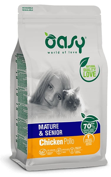 Oasy gatto lifestage mature & senior pollo