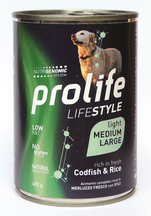 Prolife cane lifestyle adult light merluzzo & riso medium large