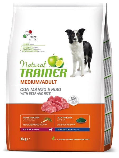 Natural trainer cane Adult Medium con Manzo