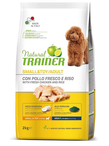 Natural trainer cane Adult small & toy con pollo