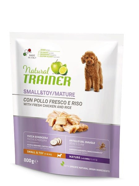 Natural trainer cane mature small & toy con pollo fresco