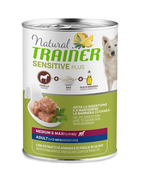 Natural trainer Sensitive plus cane adult medium & maxi cavallo riso e olio