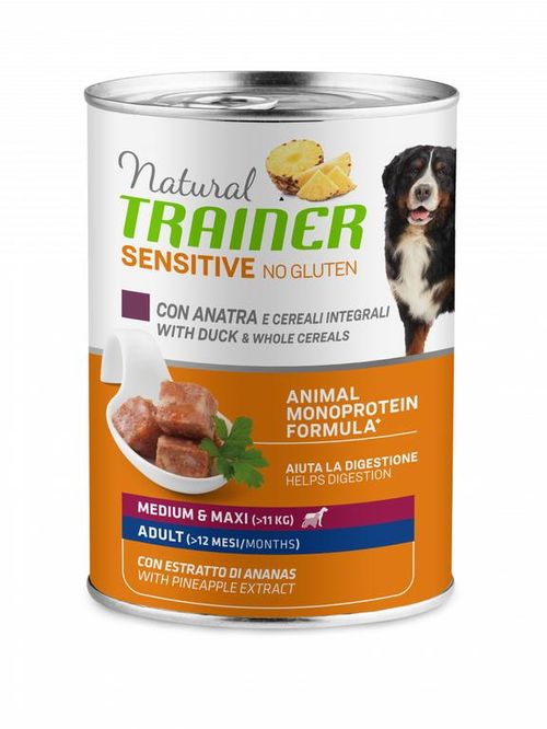 Natural trainer Sensitive no gluten cane medium & maxi Adult anatra e cereali integrali