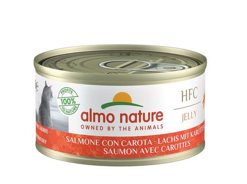 Almo nature hfc jelly gatto adult salmone con carota
