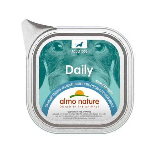 Almo nature pfc daily menu cane adult con merluzzo e fagiolini