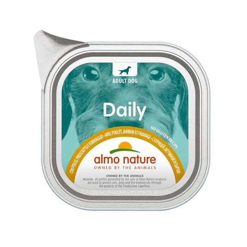 Almo nature pfc daily menu cane adult con pollo prosciutto e formaggio