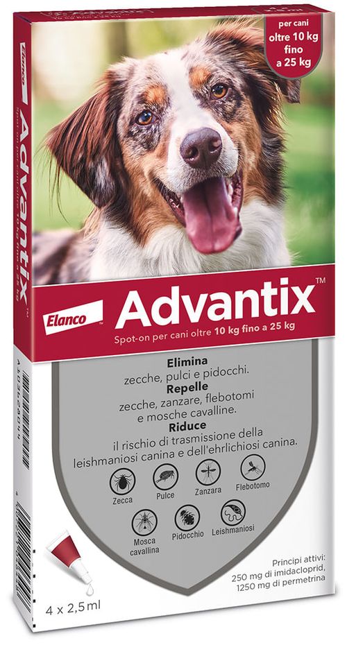 Advantix Spot On 4 pipetta per cani da 10 a 25 kg