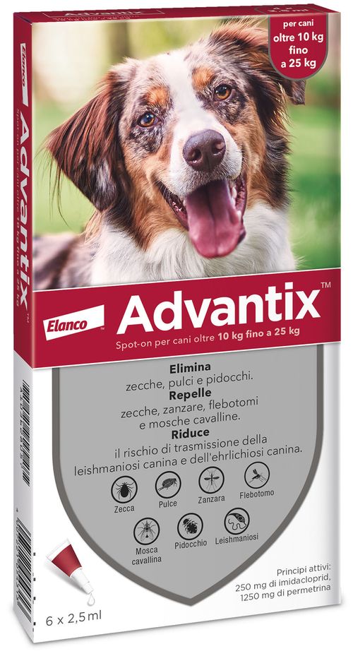 Advantix Spot On 6 pipetta per cani da 10 a 25 kg