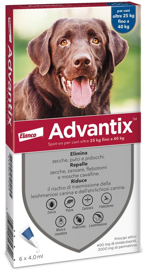 Advantix Spot On 6 pipetta per cani oltre 25 kg fino a 40 kg