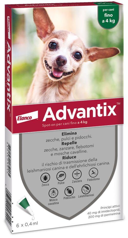 Advantix Spot On 6 pipetta per cani fino a 4 kg
