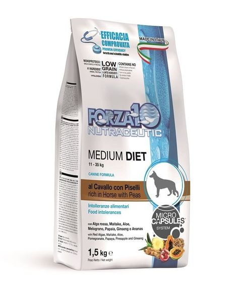 Forza 10 cane medium diet low grain al cavallo e piselli