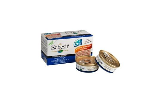 Schesir gatto tonno con spigola multipack 6 x