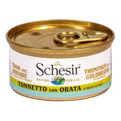 Schesir gatto tonnetto con orata in brodo di pesce