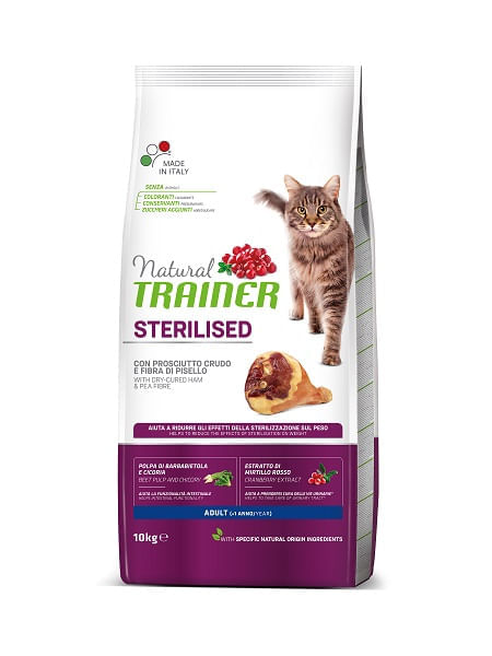 Natural trainer Sterilised gatto Adult con prosciutto crudo