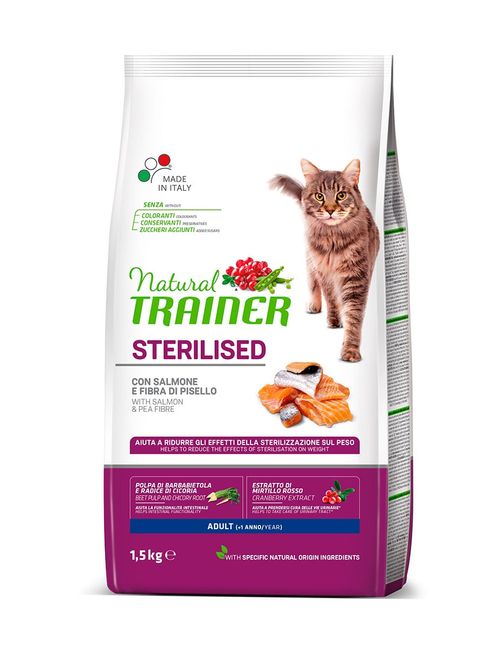 Natural trainer Sterilised gatto Adult con Salmone