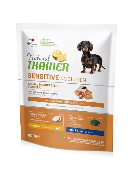 Natural trainer Sensitive cane No Gluten small & toy Adult Salmone 7