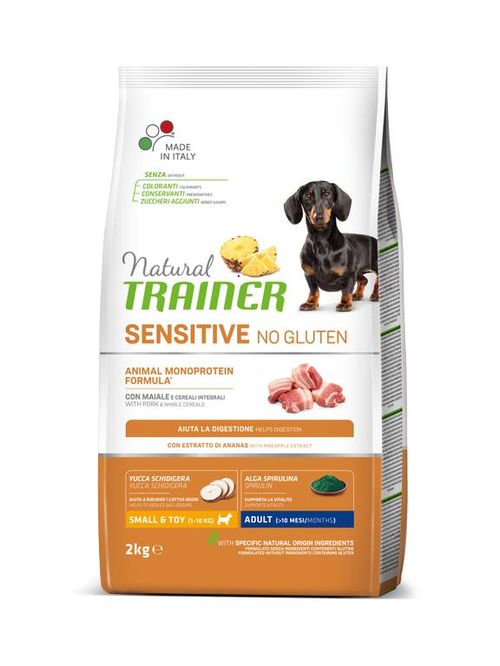 Natural Trainer sensitive no gluten cane small & toy adult maiale
