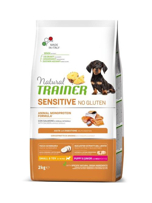 Natural trainer Sensitive cane No Gluten Mini Puppy & Junior Salmone