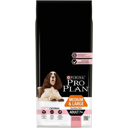 Purina proplan adult 7+ medium large sensitive skin optiderma