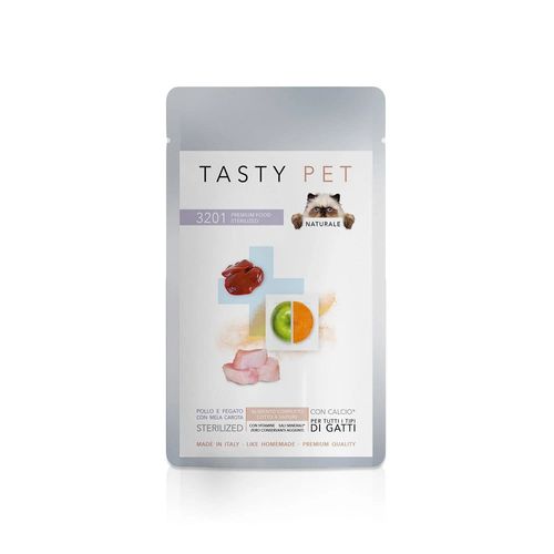Tasty Pet Sterilized Umido per Gatti Pollo e Fegato Bustina 70 n.