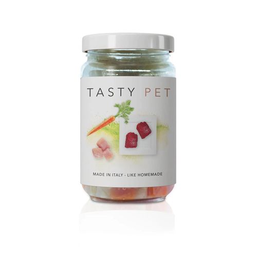 Tasty Pet Vasocottura Umido per Gatti Pate Maiale e Pollo Vasetto 80 n.