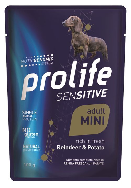Prolife cane sensitive adult renna & patate mini bustina