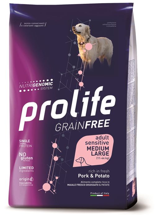 Prolife caneainfree adult sensitive maiale & patate medium large