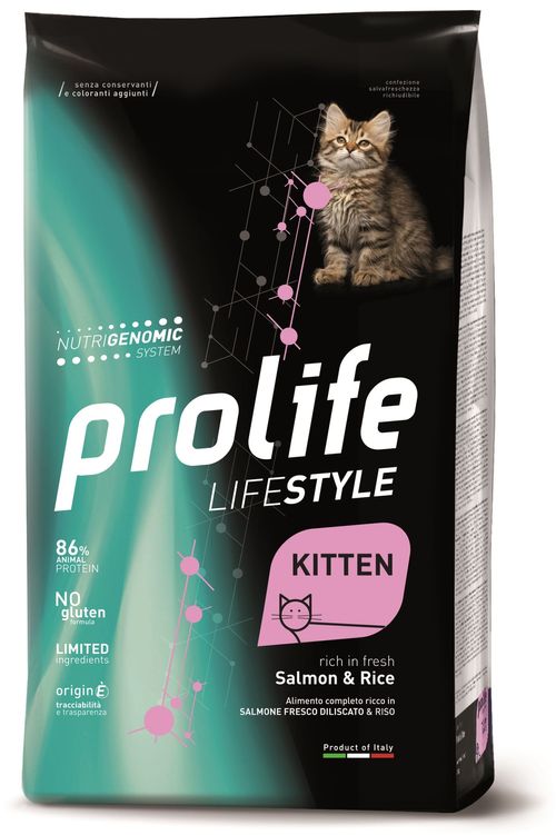 Prolife gatto lifestyle kitten salmone e riso