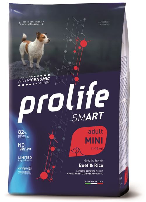 Prolife cane smart adult manzo & riso mini
