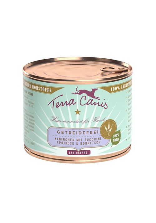 Terra canisain free coniglio con zucchine, albicocca e borragine
