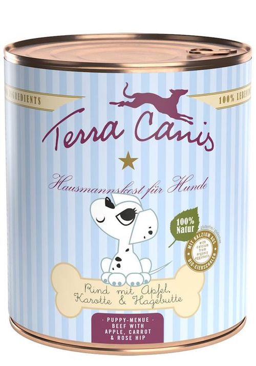 Terra canis puppy manzo con mela, carote e rosa canina