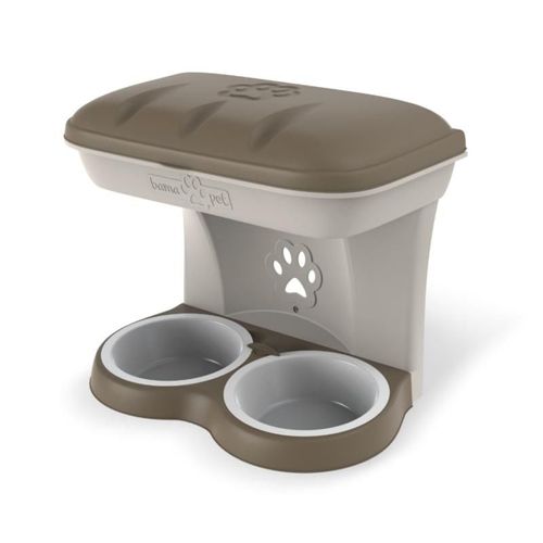 Bama pet ciotola food stand tortora