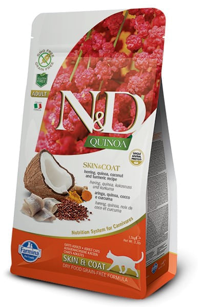 Farmina n&d quinoa gatto skin&coat aringhe