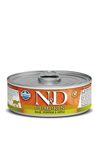 Farmina n&d pumpkin grain free gatto cinghiale zucca e mela