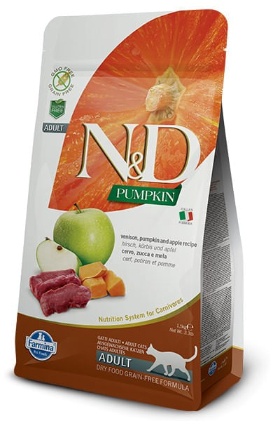 Farmina n&d pumpkin grain free gatto adult cervo zucca e mela