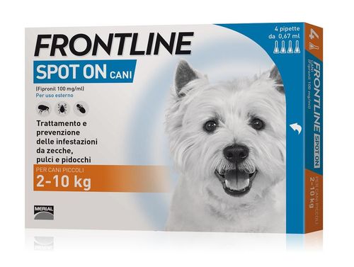 Frontline spot on cani piccoli 4 pipette 0,67 ml 2-10 kg