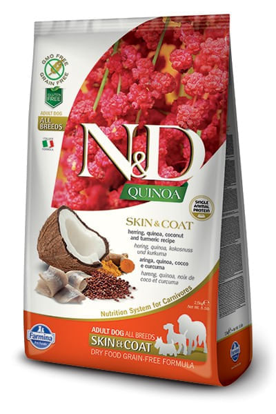 Farmina n&d quinoa cane skin&coat aringhe