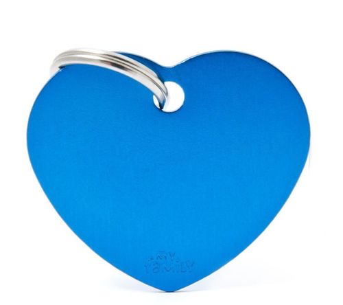 My family medaglietta cane light blue small heart