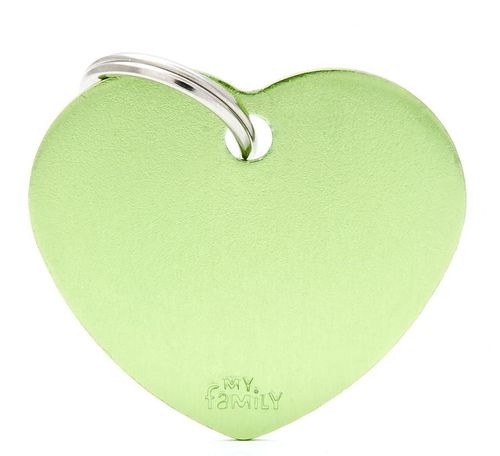 My family medaglietta cane green big heart