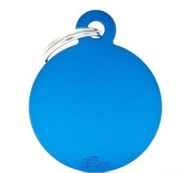 My family medaglietta cane light blue big circle