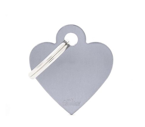 My family medaglietta cane grey small heart