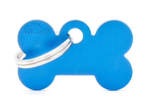 My family medaglietta cane light blue small bone
