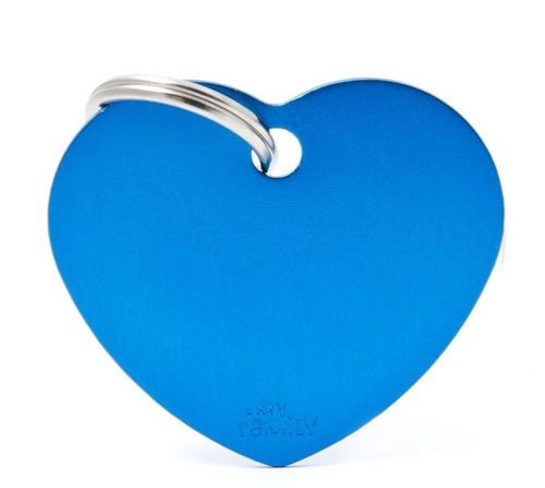 My family medaglietta cane light blue big heart