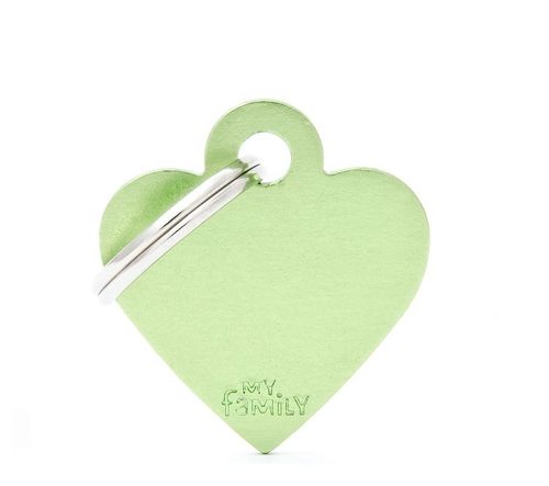 My family medaglietta cane green small heart