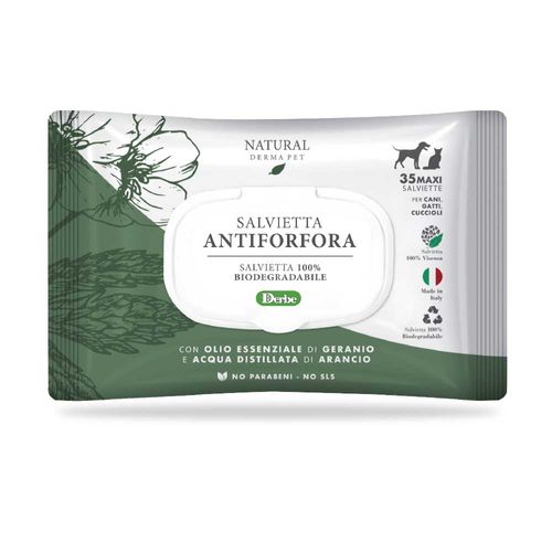 Natural derma pet salvietta antiforfora 35 pz