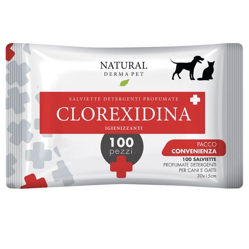 Natural derma pet salviette clorexidina 100 pz