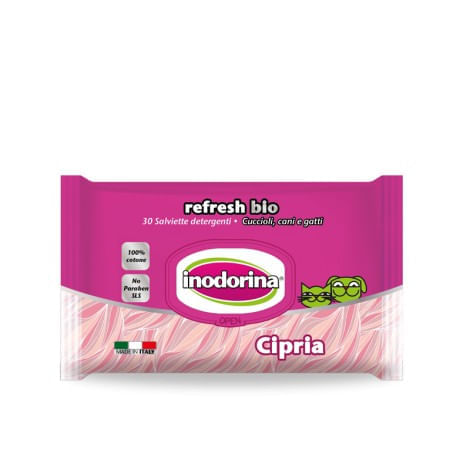 Inodorina refresh bio salviette al profumo di cipria